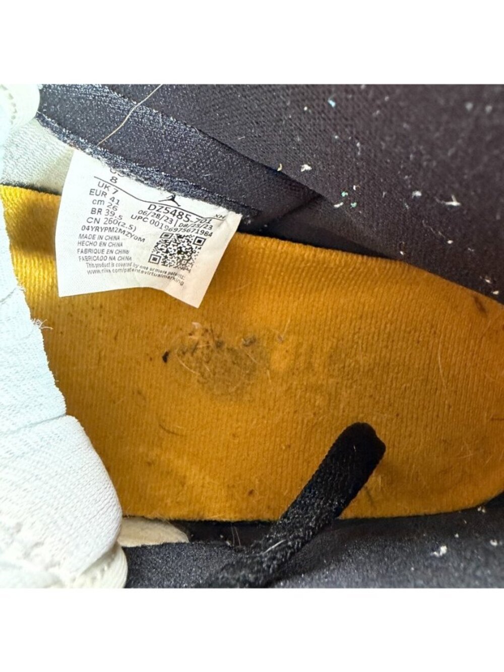 Nike Air Jordan 1 Retro High OG Shoes Mens Size 8 Yellow Black Sail DZ5485-701 - Picture 11 of 13